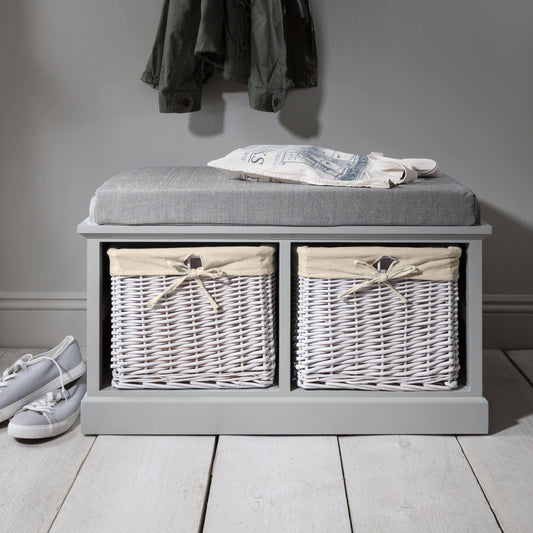 Fyfield Grey Hallway Storage Bench
